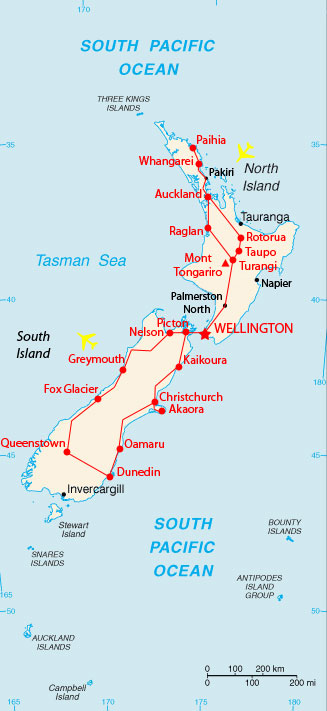 Nos escales en Nouvelle-Zélande